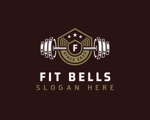 Gym Fitness Barbel logo design