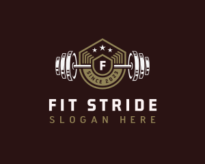 Gym Fitness Barbel logo design