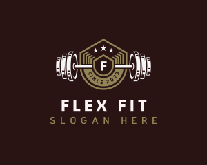 Gym Fitness Barbel logo design