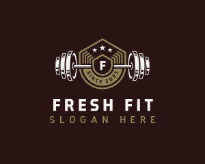 Gym Fitness Barbel logo design