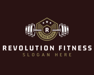 Gym Fitness Barbel logo design