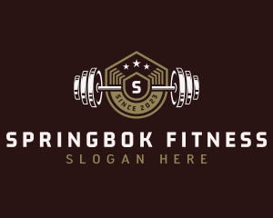 Gym Fitness Barbel logo design