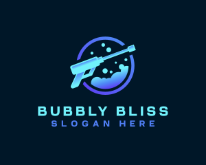 Power Washing Foam Bubbles logo design