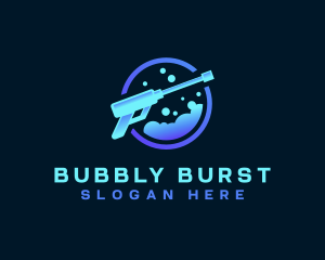 Power Washing Foam Bubbles logo design