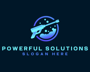 Power Washing Foam Bubbles logo design