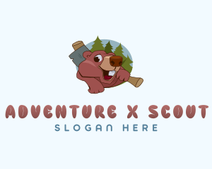 Squirrel Camping Adventure logo design