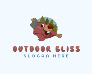 Squirrel Camping Adventure logo design