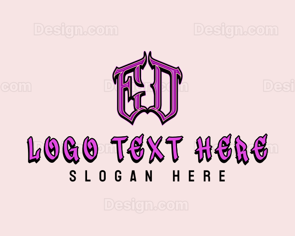 Gothic Letter ED Monogram Logo