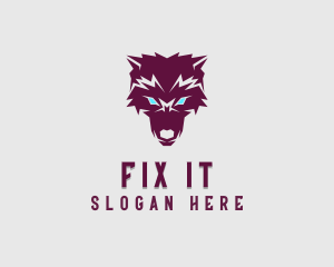 Fierce Wolf Dog logo design