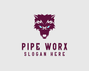 Fierce Wolf Dog logo design