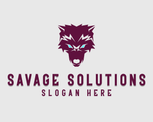 Fierce Wolf Dog logo design