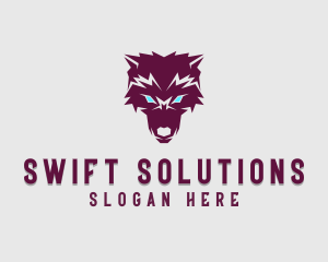 Fierce Wolf Dog logo design