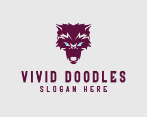 Fierce Wolf Dog logo design