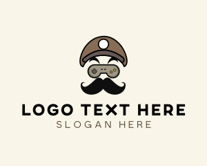 Gamepad Mustache Man logo