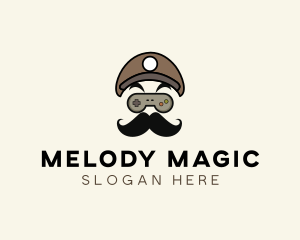 Gamepad Mustache Man logo
