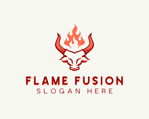 Bull Flame Barbecue logo design