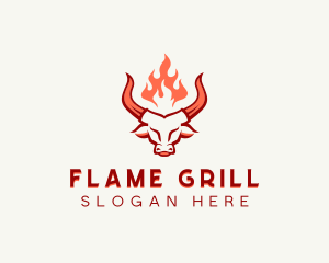 Bull Flame Barbecue logo design