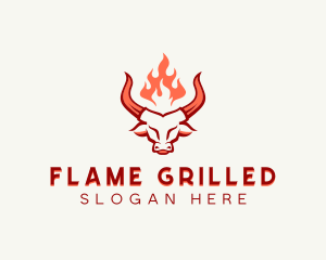 Bull Flame Barbecue logo design