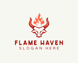 Bull Flame Barbecue logo design