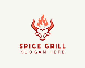 Bull Flame Barbecue logo design