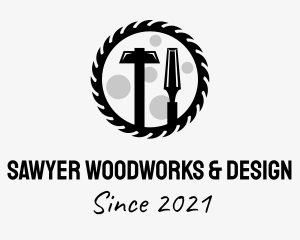 Black Woodwork Tools  logo design