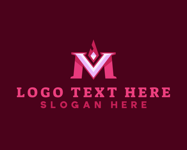 Letter MV logo example 1