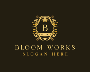 Luxury Floral Crest logo design