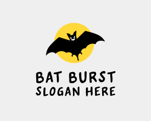 Halloween Moon Bat logo