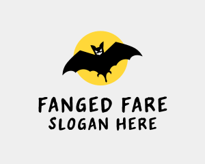 Halloween Moon Bat logo