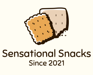 Cracker Biscuit Snack logo design