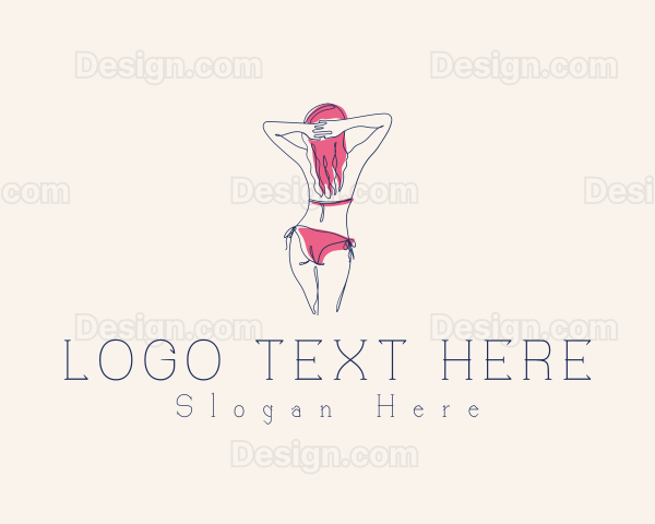 Pink Feminine Bikini Logo