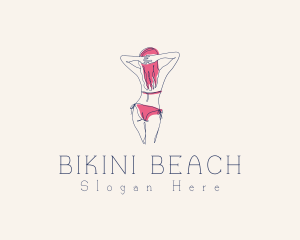 Pink Feminine Bikini logo design