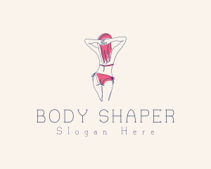 Pink Feminine Bikini logo design