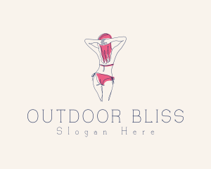 Pink Feminine Bikini logo design