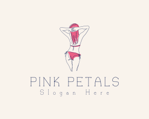 Pink Feminine Bikini logo design