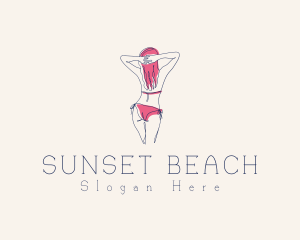 Pink Feminine Bikini logo design