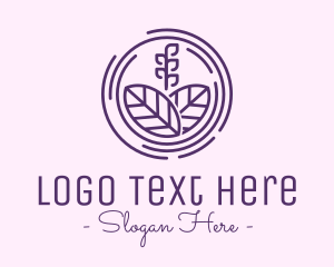 Purple Outline Leaves logo