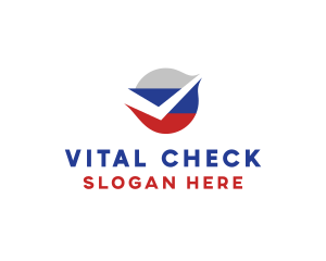 Russian Flag Check logo design