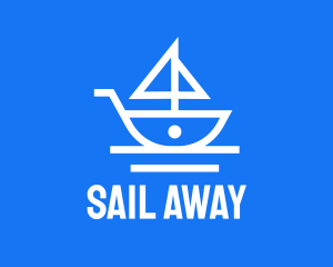 Sail Fishing Boat logo design