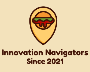 Burger Location Pin logo design