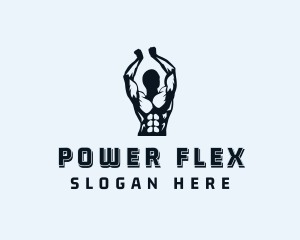 Muscle Man Bodybuilder logo design