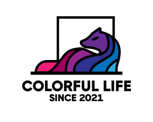 Colorful Wolf Mane logo design