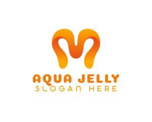 Jelly Liquid Letter M logo design