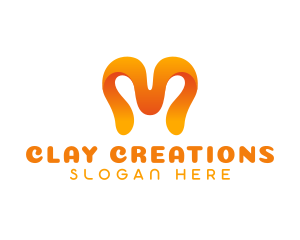 Jelly Liquid Letter M logo design