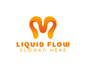 Jelly Liquid Letter M logo design