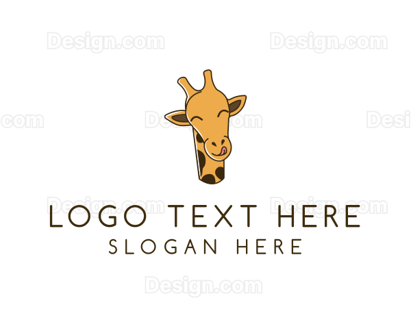 Happy Giraffe Cartoon Logo