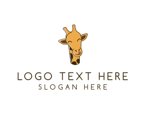 Happy Giraffe Cartoon Logo