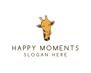 Happy Giraffe Cartoon logo design