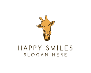 Happy Giraffe Cartoon logo design