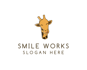 Happy Giraffe Cartoon logo design